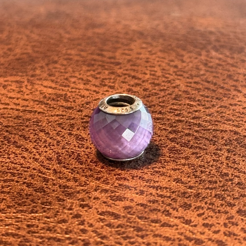 New Pandora Amethyst Faceted Charm